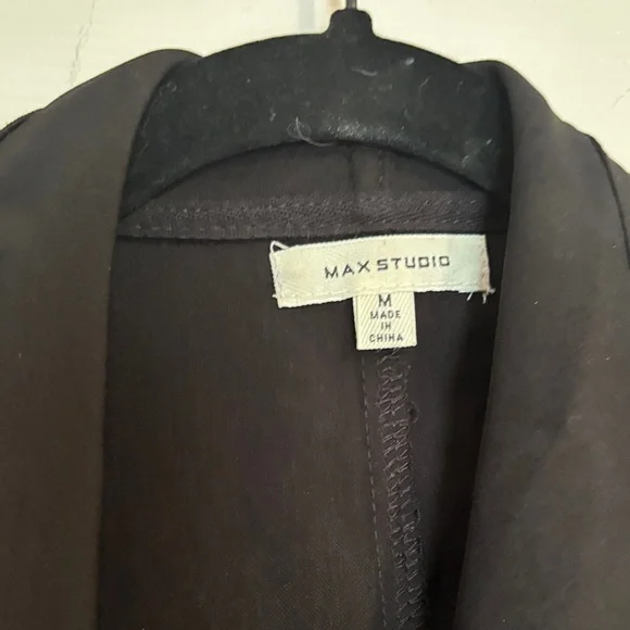 Max Studio Elegant Black Drape Front Jacket - Picture 3 of 6